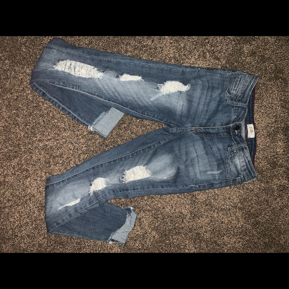 Distressed Blue jeans